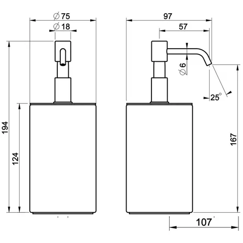 Дозатор для жидкого мыла, Gessi, Rilievo, шгв 75*97*194, цвет дозатора-Brass PVD/чёрный — изображение 1