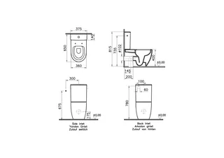 Унитаз, Vitra, Sento, напольный, шгв 360*650*400, VitrA Hygiene, цвет-белый, тип дефекта - неровность литья — изображение 1
