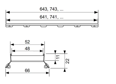 Дизайн-решетка, TECE, TECEdrainlinе, organic, 800, цвет-нержавеющая сталь матовая — изображение 1