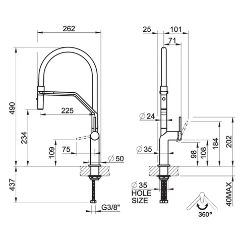 Смеситель для кухни, Gessi, Stelo Collection, цвет-Finox Brushed Nickel (старый арт. 60315/149) — изображение 1