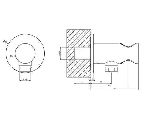 Шланговое подсоединение, Gessi, Anello, цвет-Black Metal Brushed PVD — изображение 1