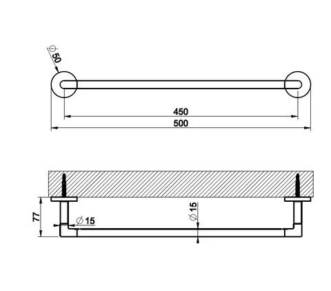 Полотенцедержатель, Gessi, Ingranaggio, шгв 450*76*50, цвет-Black Metal PVD — изображение 1