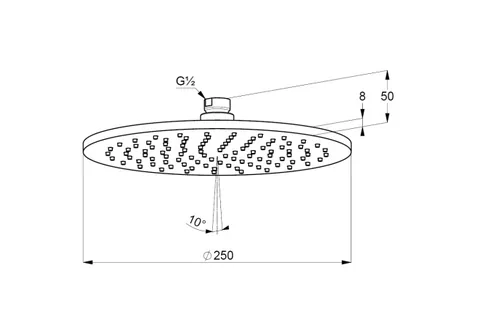 Верхний душ, Kludi, A-QA, 250*250, цвет-хром — изображение 1