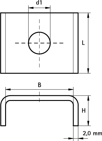 Шайба, BIS, U-образная WM0 (pg), 11x28 мм — изображение 1