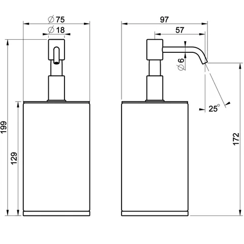 Дозатор для жидкого мыла, Gessi, VENTI20, шгв 75*97*199, цвет дозатора-Nickel PVD/чёрный — изображение 1