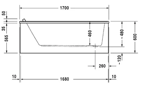 Ванна, Duravit, Starck, шгв 1700*750*460 мм, цвет-белый — изображение 3