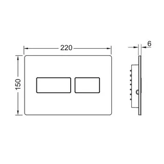 Клавиша смыва, TECE, TECEsolid, для унитаза, шгв 220*6*150, цвет-белый — изображение 1