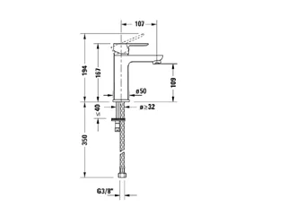Смеситель для раковины, Duravit, A.1, цвет-хром — изображение 1