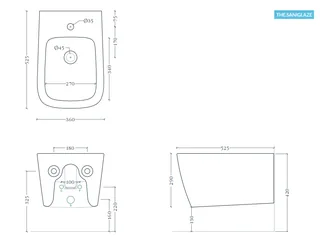 Биде, Artceram, A16, подвесной, шгв 360*525*290, Saniglaze, цвет-белый матовый (Товар заказной, возврату не подлежит) — изображение 1