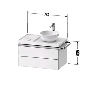 Тумба под раковину, Duravit, Aurena, шгв 784*492*435, раковина-необходимо заказать, цвет-тисненое эбеновое дерево/графит суперматовый — изображение 1