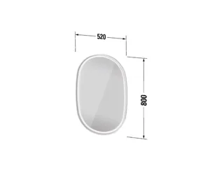Зеркало, Duravit, Aurena, овальное, шгв 520*78*800, с подсветкой, система защиты от запотевания — изображение 1
