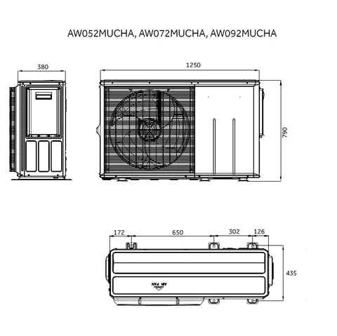 AW052MUCHA, Тепловой насос, Super Aqua HE Monobloc, с проводным сенсорным пультом управления — изображение 1