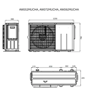 AW072MUCHA, Тепловой насос, Super Aqua HE Monobloc, с проводным сенсорным пультом управления — изображение 1
