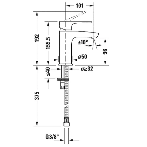 Смеситель для раковины, Duravit, B.1, цвет-хром — изображение 1
