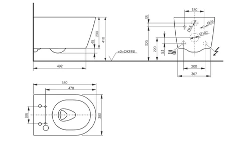 Унитаз, TOTO, Washlet RW, подвесной, шгв 380*580*335, CEFIONTECT, цвет-белый — изображение 1