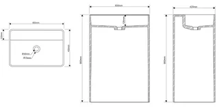 Раковина, DEA Design, Pedestal Basin, шгв 600*420*900, отверстия для смесителя-отсутствуют, цвет-Grey Matt (Товар заказной, возврату не подлежит) — изображение 1