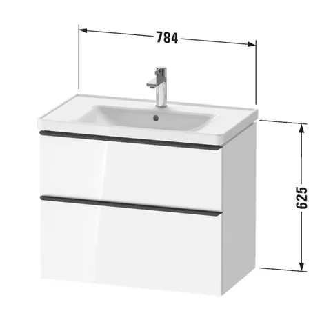 Тумба под раковину, Duravit, D-Neo, шгв 784*452*625, D-Neo, раковина-необходимо заказать, цвет-белый глянцевый — изображение 1