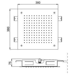 Верхний душ, Almar, Shower Heads built-n, 380*380, цвет-черный матовый (Товар заказной, возврату не подлежит) — изображение 1