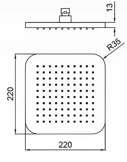 Верхний душ, Almar, Shower Heads with arm, 220*220, цвет-хром (Товар заказной, возврату не подлежит) — изображение 1