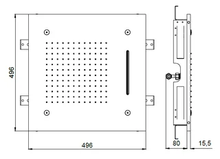 Верхний душ, Almar, Shower Heads built-n, 496*496, цвет-Stainless Steel Mirror (Товар заказной, возврату не подлежит) — изображение 1