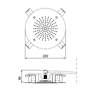 Верхний душ, Almar, Shower Heads built-n, 280, цвет-Copper Brushed PVD (Товар заказной, возврату не подлежит) — изображение 1