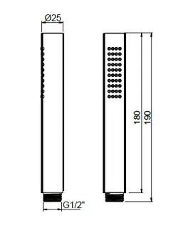 Ручной душ, Almar, 316 Stalnless Steel, 25*180, цвет-High Brass Brushed PVD (Товар заказной, возврату не подлежит) — изображение 1