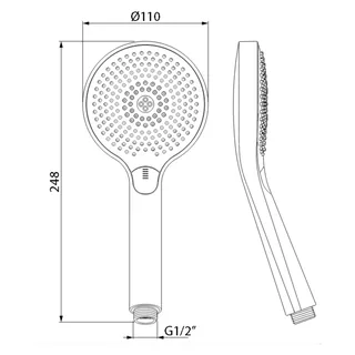 Ручной душ, Almar, Hand Showers, 110, цвет-Copper Brushed PVD/чёрный (Товар заказной, возврату не подлежит) — изображение 1