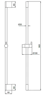 Штанга для душа, Almar, Sliding Rails, 900, цвет-Brushed Nickel (Товар заказной, возврату не подлежит) — изображение 1