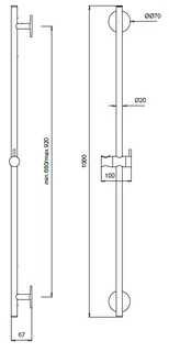 Штанга для душа, Almar, Sliding Rails, 1000, цвет-Gun Metal Brushed PVD (Товар заказной, возврату не подлежит) — изображение 1
