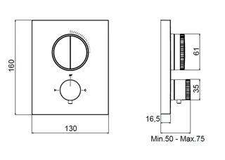Смеситель для душа, Almar, Core, на 2 потребителя, цвет-Gun Metal Brushed PVD (Товар заказной, возврату не подлежит) — изображение 1