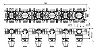 Внутренняя часть, Almar, Modular Push, назначение-смеситель для душа термостатический, на 5 потребителей (Товар заказной, возврату не подлежит) — изображение 1