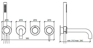 Смеситель для ванны и душа, Almar, Water Control Modular, с переключателем на 2-3 положения, цвет-Stainless Steel AISI 316 (Товар заказной, возврату не подлежит) — изображение 1