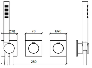 Смеситель для душа, Almar, Water Control Modular, на 2/3 потребителя, цвет-Brushed PVD High Brass (Товар заказной, возврату не подлежит) — изображение 1