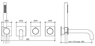 Смеситель для ванны и душа, Almar, Water Control Modular, цвет-хром (Товар заказной, возврату не подлежит) — изображение 1