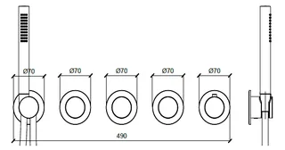 Смеситель для душа, Almar, Water Control Modular, на 3 потребителя, цвет-High Brass Brushed PVD (Товар заказной, возврату не подлежит) — изображение 1