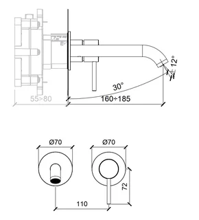 Смеситель для раковины, Almar, цвет-Absolute Black Brushed PVD (Товар заказной, возврату не подлежит) — изображение 1