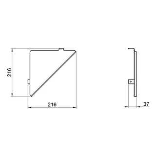 Полка, Almar, Showers Accessories, угловая, шгв 216*216*37, цвет-сталь нержавеющая (Товар заказной, возврату не подлежит) — изображение 1