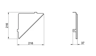Полка, Almar, Showers Accessories, шгв 216*216*37, цвет-High Brass Brushed PVD AISI 316 (Товар заказной, возврату не подлежит) — изображение 1