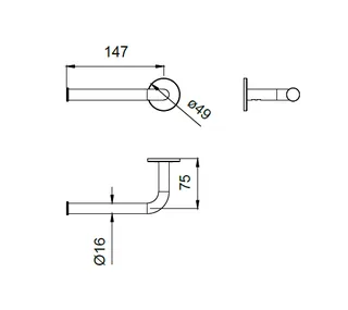 Бумагодержатель, Almar, шв 147*49, цвет-High Brass Brushed PVD (Товар заказной, возврату не подлежит) — изображение 1