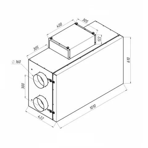 ECO H500EC W Pro, Вентиляционная установка Alasca ECO приточно-вытяжная с энтальпийным пластинчатым рекуператором + смес. узел, заслонки, датчики — изображение 1
