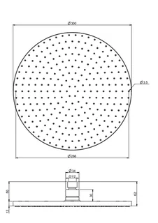 Верхний душ, Fima Carlo Frattini, Showerhead, 300*300, цвет-брашированная янтарная бронза — изображение 1