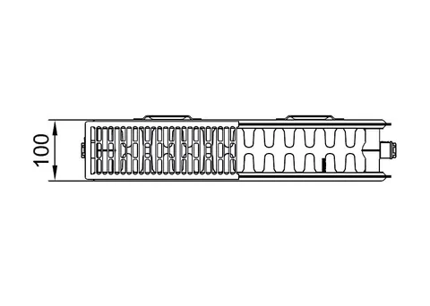 Радиатор, FK0 22, 100*200*1000, RAL 9016 (белый) — изображение 1