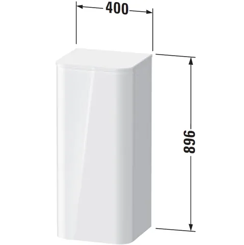 Шкаф-пенал, Duravit, Happy D.2 Plus, шгв 400*360*896, петли-слева, цвет-белый глянцевый — изображение 1