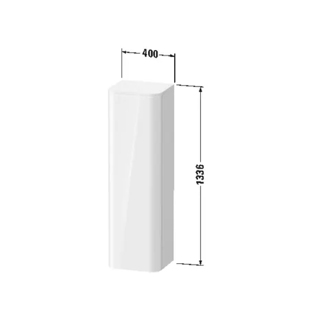 Шкаф-пенал, Duravit, Happy D.2 Plus, шгв 400*360*1336, петли-слева, цвет-белый глянцевый — изображение 1