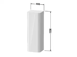 Шкаф-пенал, Duravit, Happy D.2 Plus, шгв 400*360*1336, петли-слева, цвет-Graphite Supermatt — изображение 1