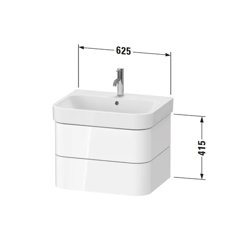 Тумба под раковину, Duravit, Happy D.2 Plus, шгв 625*490*415, раковина-необходимо заказать, цвет-лён — изображение 1