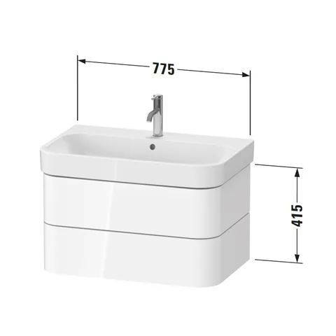 Тумба под раковину, Duravit, Happy D.2 Plus, шгв 775*490*415, раковина-необходимо заказать, цвет-белый — изображение 1