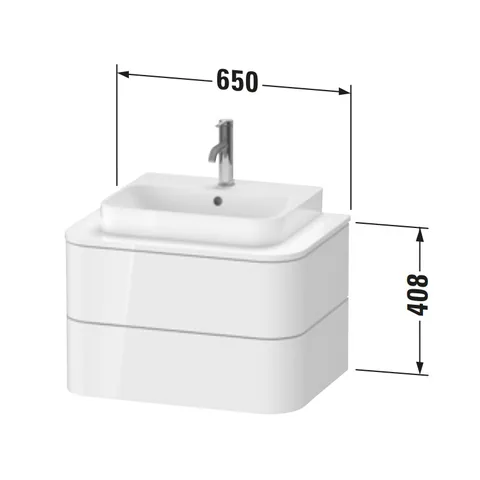 Тумба под раковину, Duravit, Happy D.2 Plus, шгв 650*480*408, раковина-необходимо заказать, цвет-орех брашированный — изображение 1