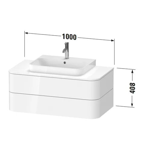 Тумба под раковину, Duravit, Happy D.2 Plus, шгв 1000*550*408, раковина-необходимо заказать, цвет-белый глянцевый — изображение 1