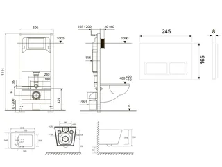 Комплект, TECE, TeceSpring S, подвесной, шгв 340*515*350, цвет унитаза-белый, цвет сиденья-белый, цвет клавиши-хром — изображение 1